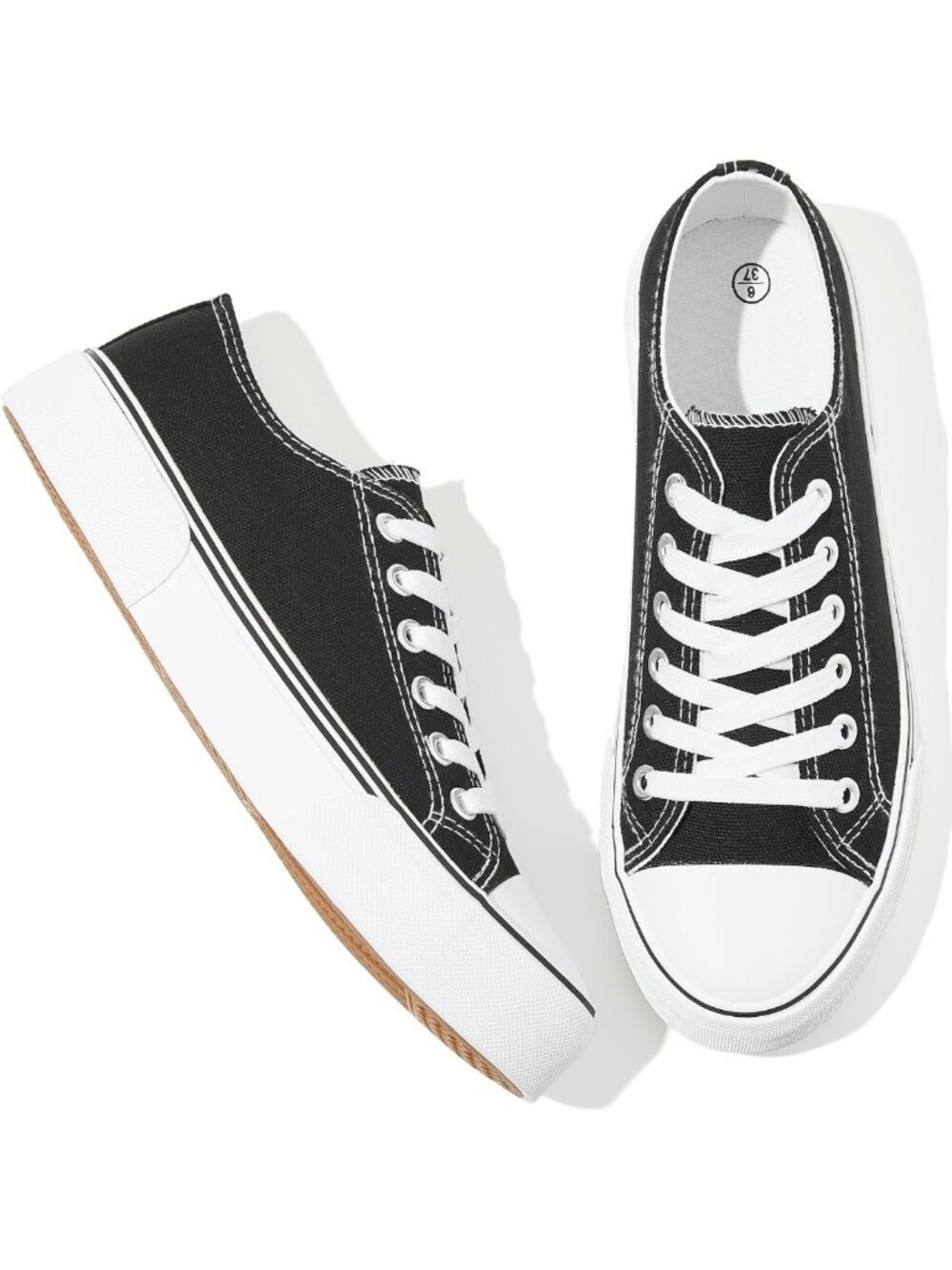 Stylish Low Top Canvas Sneakers for Women - Casual Lace-Up Walking Shoes in